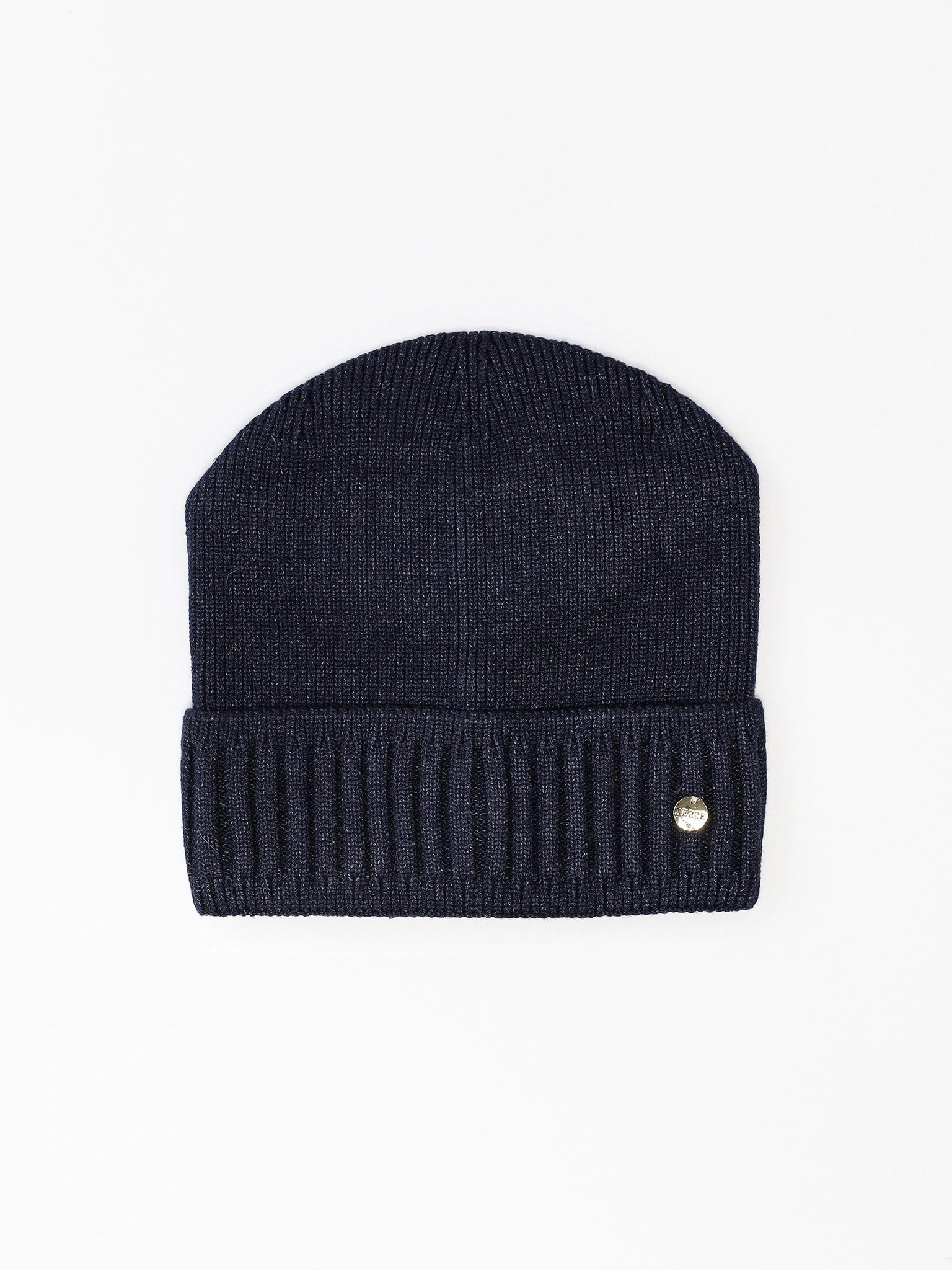 Шапка-бини из смесовой вискозы с отворотом в ассортименте